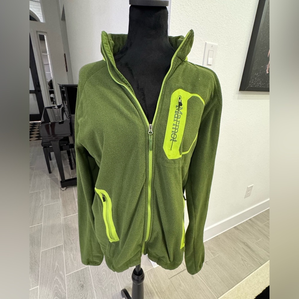 MARMOT Lime Green Olive Green Zip Up Jacket Size Small GUC